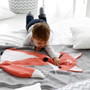 Baby Toddler Bedding Knitted Fox Blanket Soft Crochet Blanket Swaddling Wrap
