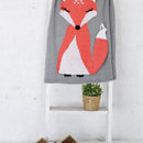 Baby Toddler Bedding Knitted Fox Blanket Soft Crochet Blanket Swaddling Wrap