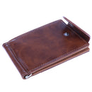 Men's RFID Blocking PU Leather Wallet-Front Pocket Bifold Wallet with Money Clip Light Brown