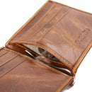 Vintage PU Leather Bifold Wallet ID Credit Card Holder Anti-magnetic for Men