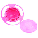 Pink Baby Non Spill Feeding Toddler Gyro Bowl Rotating Cup
