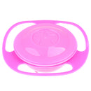 Pink Baby Non Spill Feeding Toddler Gyro Bowl Rotating Cup
