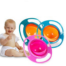 Pink Baby Non Spill Feeding Toddler Gyro Bowl Rotating Cup