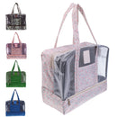 Girls Waterproof Wet Clothes Beach Bag Tote Diaper Gym HandBag Tote with Shoes Compartment Blue