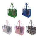 Girls Waterproof Wet Clothes Beach Bag Tote Diaper Gym HandBag Tote with Shoes Compartment White