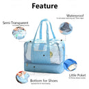 Womens Floral Waterproof Dry and Wet Clothes Beach Bag Tote Diaper Gym HandBag Tote Brown