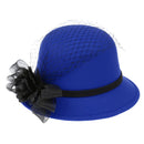 Women Lady Graceful Wide Brim Hat Church Dress Party Occasion Blue Daily Cap