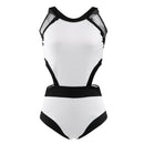 Women Fashionable Soft Comfortable Padded Halter High Neck Backless Swimsuit Swimwear Summer Beachwear Party Vacation Clothing Accessory White S