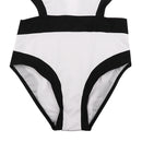 Women Fashionable Soft Comfortable Padded Halter High Neck Backless Swimsuit Swimwear Summer Beachwear Party Vacation Clothing Accessory White XL