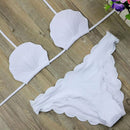 Women Girls Ladies Polyester Mermaid Bra Push Up Swimwear Swimsuit XL White