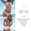 Women Girls Ladies Polyester Mermaid Bra Push Up Swimwear Swimsuit XL White