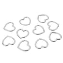 Heart Shape Mental Silvery Ring Buckle for Backpack Bag Pack of 10