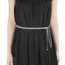 Silver Hollow Corn Waist Chain Shiny Waist Belt for Women