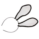 Women Girl Retro Lace Wire Rabbit Bunny Ear Hair Bands Cute Headband Black