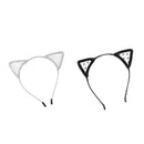 Cute Girls Daily Headwear Handcraft Hairband Dots Lace Cat Ears Decor
