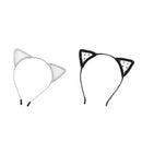 Cute Girls Daily Headwear Handcraft Hairband Dots Lace Cat Ears Decor
