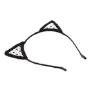 Cute Girls Daily Headwear Handcraft Hairband Dots Lace Cat Ears Decor