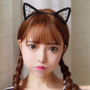 Cute Girls Daily Headwear Handcraft Hairband Dots Lace Cat Ears Decor