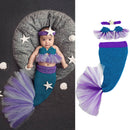 0-3Y Babies Girls Kids Knitted Cute Lovely Mermaid Headband Bra Tail Costume