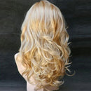 21 Inches Women Girls Long Curly Synthetic Wig with Elastic Wig Cap