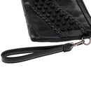 Soft PU Leather Small Satchel Shaped Crossbody Bag with Rivets and Tassel