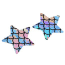 2x Mermaid Pattern Adhesive Breast Nipple Cover Sticker Bra Pad Patch Disposable Five-ointed Stars