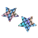 2x Mermaid Pattern Adhesive Breast Nipple Cover Sticker Bra Pad Patch Disposable Five-ointed Stars
