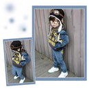 Novelty Warm Kids Baby Earflap Black Pilot Hats Protection Ear Winter Cap