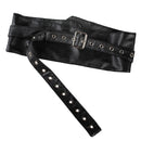 Women PU Leather Wide Belt Waist Stretch Buckle Corset Waistband Buckle for Dress Skirt