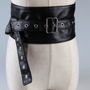 Women PU Leather Wide Belt Waist Stretch Buckle Corset Waistband Buckle for Dress Skirt