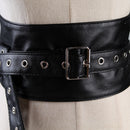 Women PU Leather Wide Belt Waist Stretch Buckle Corset Waistband Buckle for Dress Skirt