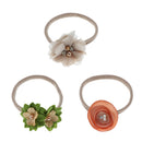 3PCS FLOWER STRETCH HEADBAND, FABRIC FLOWERS, BABY, GIRLS HEAD HAIRBAND 10