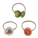3PCS FLOWER STRETCH HEADBAND, FABRIC FLOWERS, BABY, GIRLS HEAD HAIRBAND 10
