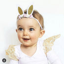 30cm Hair Bands Girls Handmade Pretty Hair Elastic Bobble Baby Headband Gold