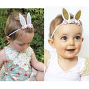 Newborn Headband Children Kids Rabbit Cute Crown Headband Hair Band Silver