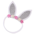Newborn Headband Children Kids Rabbit Cute Crown Headband Hair Band Silver