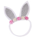 Newborn Headband Children Kids Rabbit Cute Crown Headband Hair Band Silver