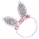 Newborn Headband Children Kids Rabbit Cute Crown Headband Hair Band Silver