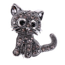 Vintage Jewelry Rhinestone Crystal Wedding Bouquet Cat Brooch Pin