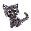 Vintage Jewelry Rhinestone Crystal Wedding Bouquet Cat Brooch Pin