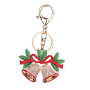 Merry Christmas Bell Keychain Phone Car Purse Crystal Keyring Xmas Gift