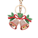 Merry Christmas Bell Keychain Phone Car Purse Crystal Keyring Xmas Gift
