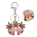 Merry Christmas Bell Keychain Phone Car Purse Crystal Keyring Xmas Gift