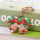 Merry Christmas Bell Keychain Phone Car Purse Crystal Keyring Xmas Gift