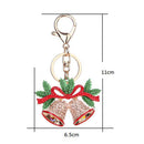 Merry Christmas Bell Keychain Phone Car Purse Crystal Keyring Xmas Gift