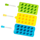 Gummy Hearts Stars & Shells Molds 3 Pcs, Silicone Candy Molds 45 Cavities with Bonus Dropper (Green, Yellow, Blue)