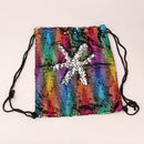 Glittering Sequins Drawstring Backpack Climbing Hiking Shopping Outdoor Bag