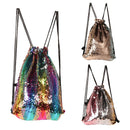 Glittering Sequins Drawstring Backpack Climbing Hiking Shopping Outdoor Bag