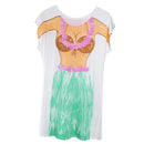 Funny Women Hawaiian Hula Skirt Bikini Casual T-shirt Tee Tops Birthday Gift