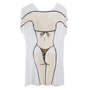 Funny Women Leopard Bikini Cover-up T-shirt Tee Tops Birthday Gift Pajamas